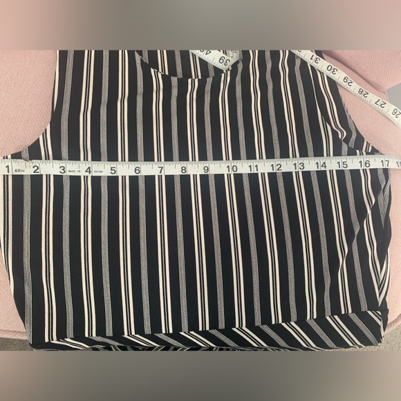 Banana Republic Factory White & Black Stripe Asymmetrical Hem Dress Ladies Small - Picture 7 of 12